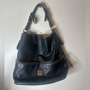 Dooney & Bourke Dillen Black Pebbled Leather Shoulder Hobo Bag